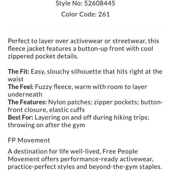 $198 FREE PEOPLE Movement Hit The Slopes Printed Fleece Jacket Sunset .Size XS - Picture 8 of 11